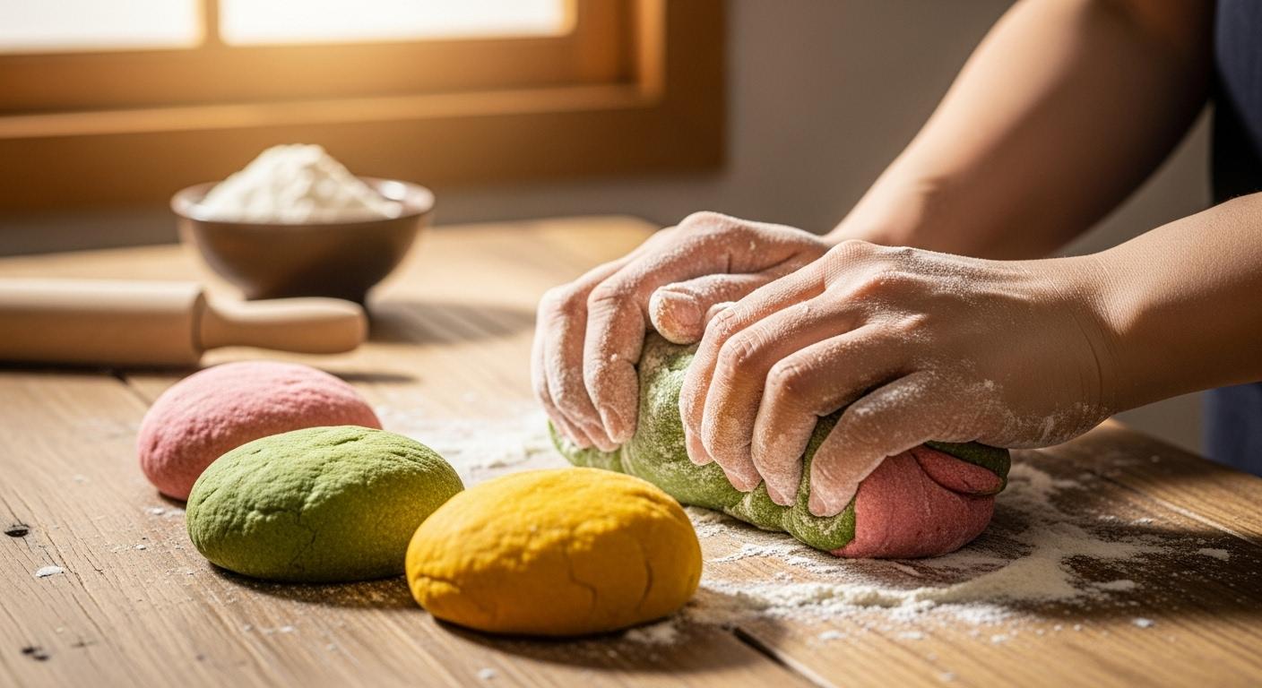 송편 반죽 만들기