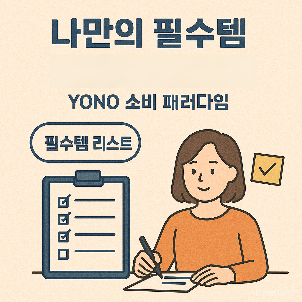나만의 필수템 리스트 만드는 법｜YONO 소비 패러다임