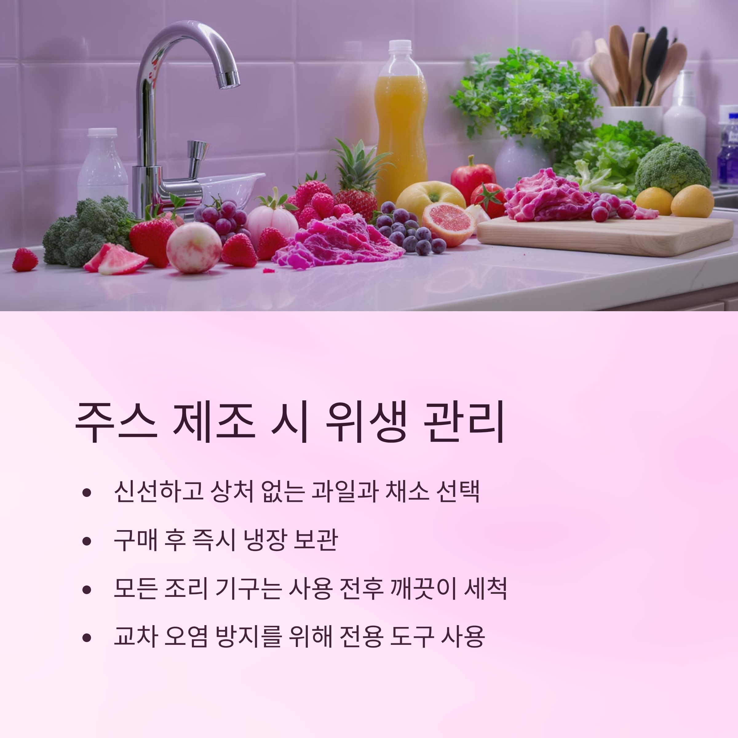 주스 제조 시 위생 관리 요령