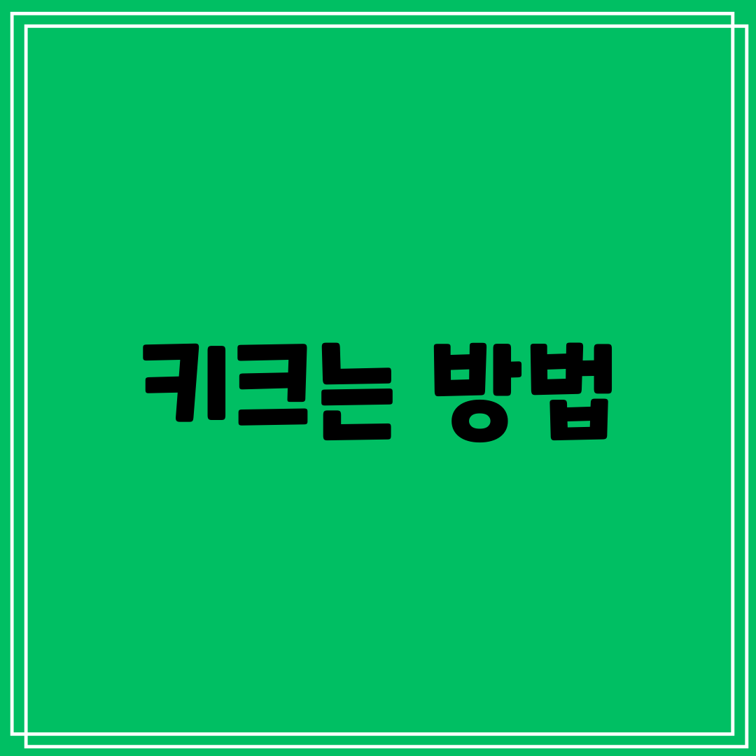 키크는 방법
