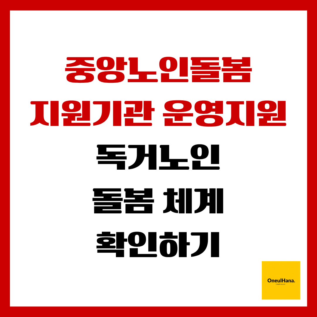 중앙노인돌봄지원기관 운영지원