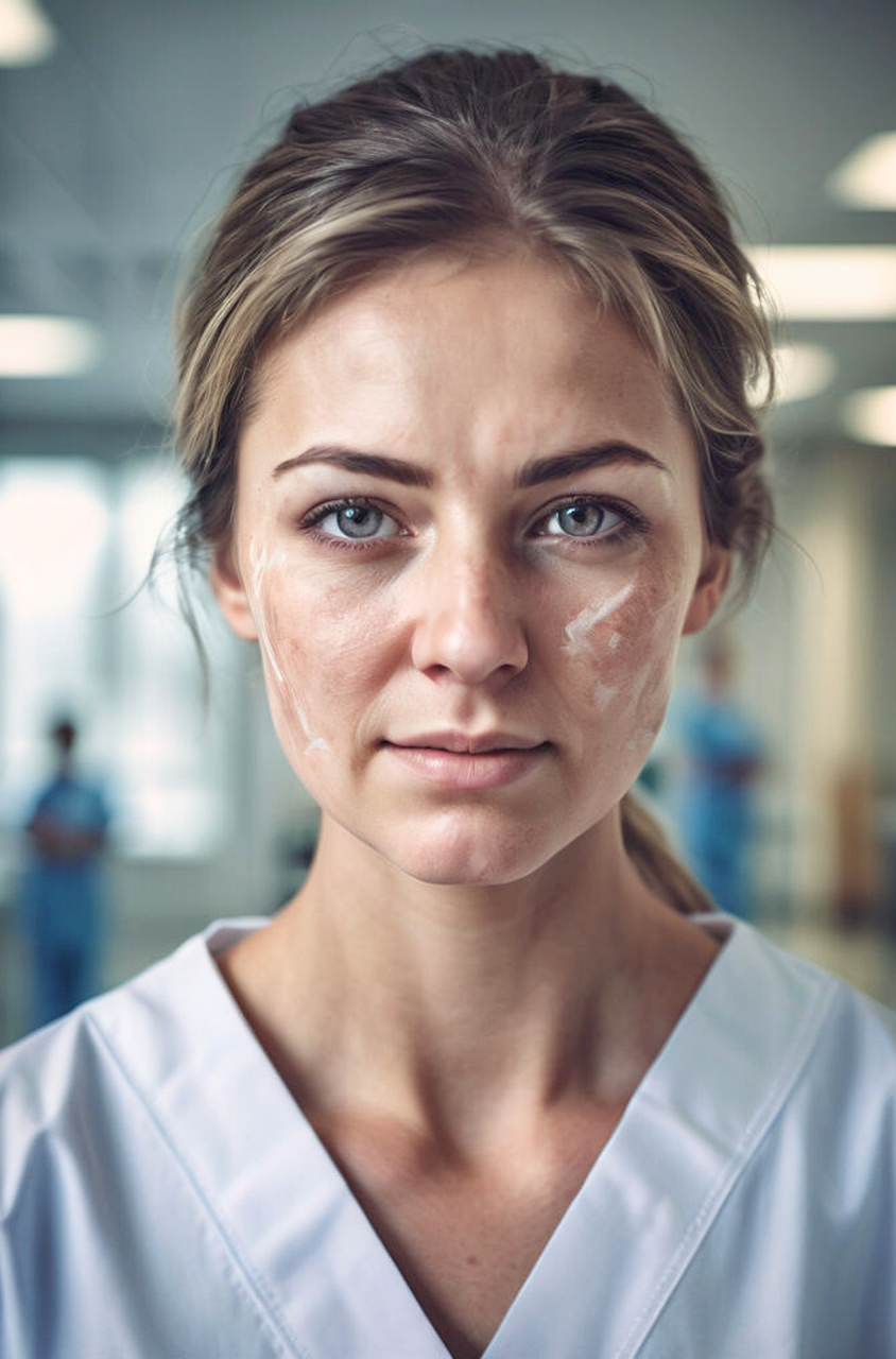 알레르기성 질환에 걸린 여성의 이미지