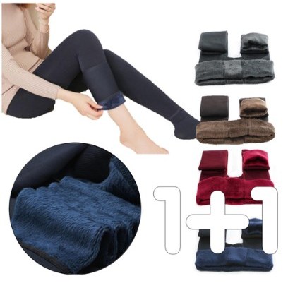 1+1 발열 융털 기모 스판 레깅스 Free 차콜그레이+차콜그레이