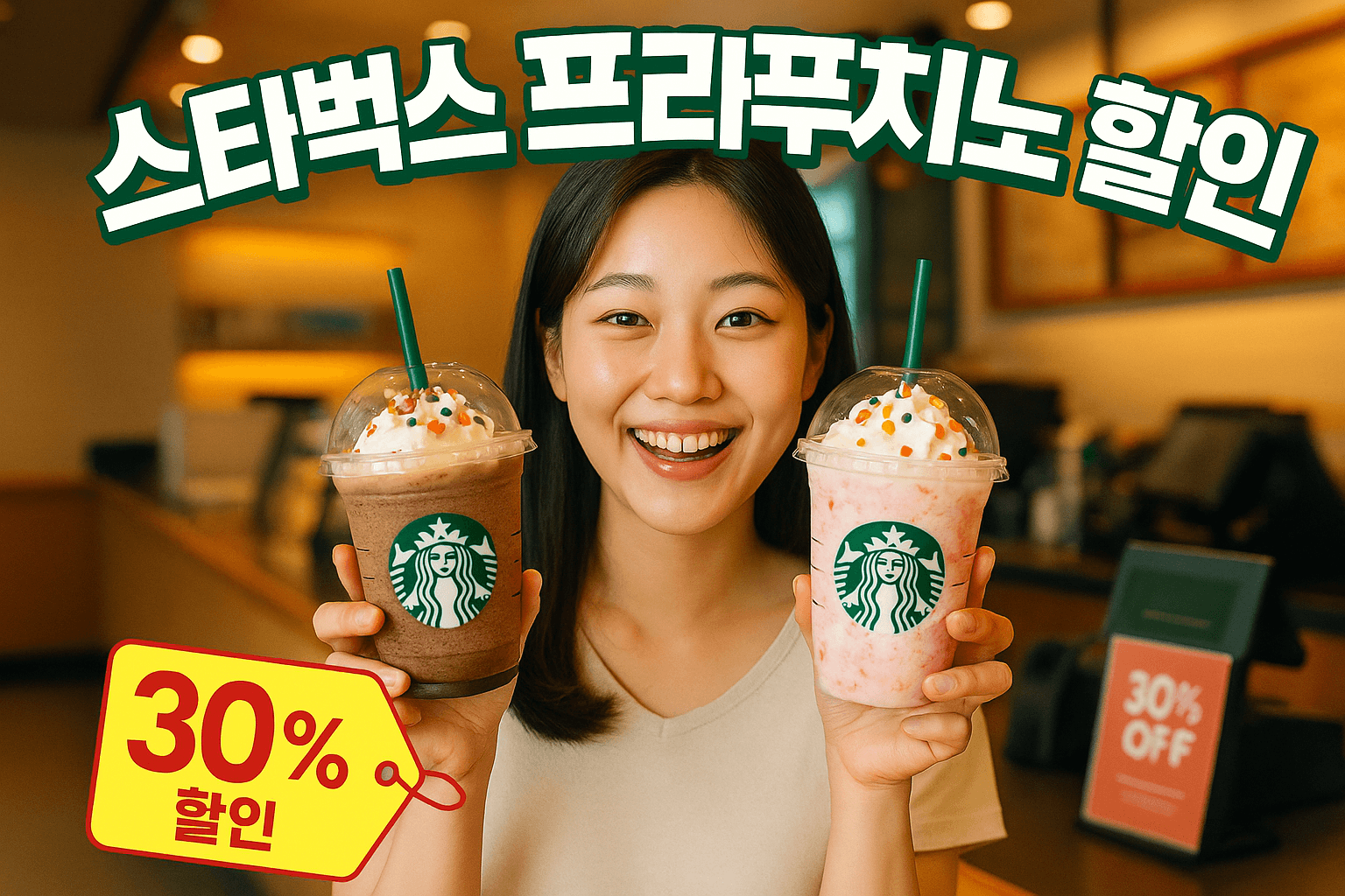스타벅스 프라푸치노 할인 30 weekend