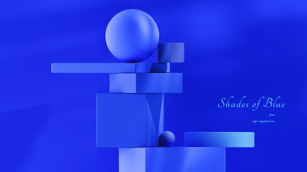 06 파란색 구와 큐브 C - Shades of Blue 파란색배경화면