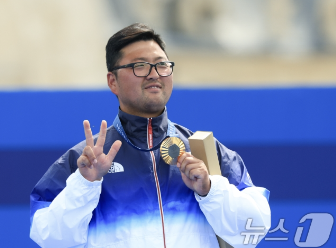 2024 파리올림핌 양궁 남자 개인전 금메달 '김우진' (출처.뉴스1)