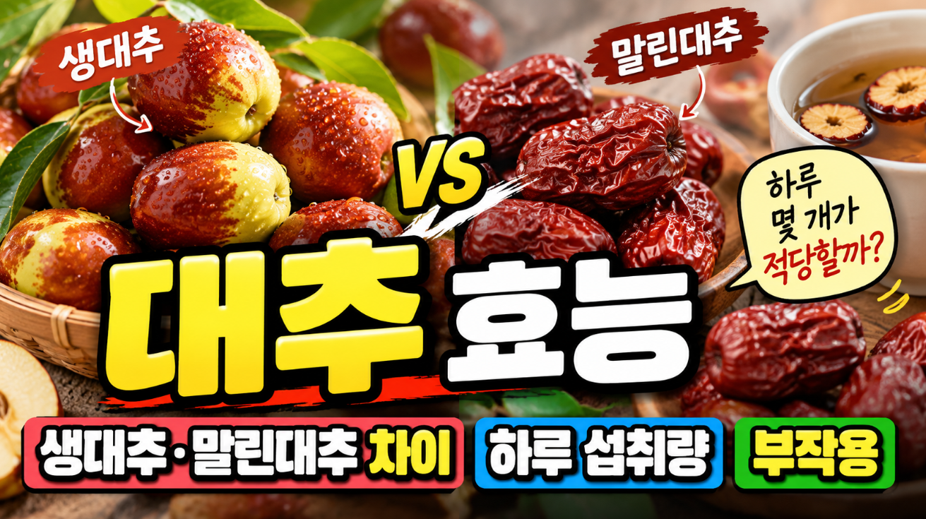 대추 효능｜생대추&middot;말린대추 차이&middot;하루 섭취량&middot;부작용