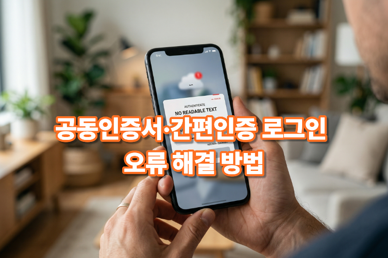 공동인증서 간편인증 로그인 오류 해결 대표 이미지