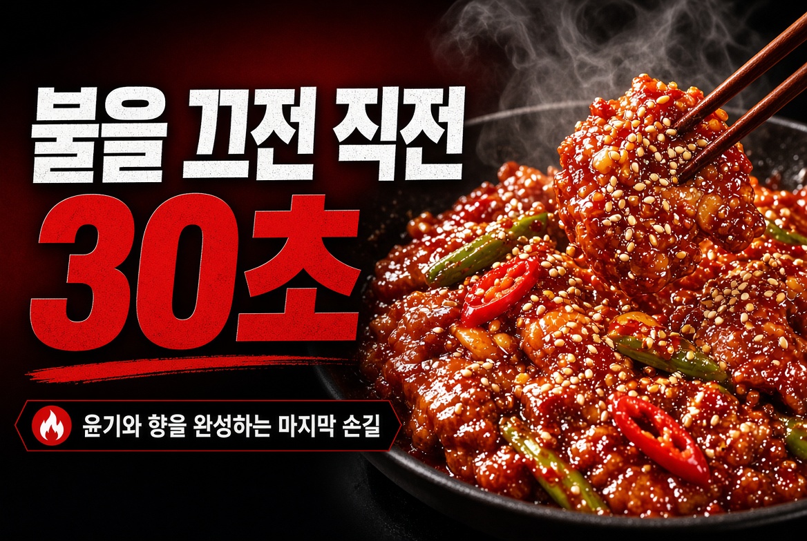 불을 끄기 직전 30초, 윤기와 향을 완성하는 마지막 손길