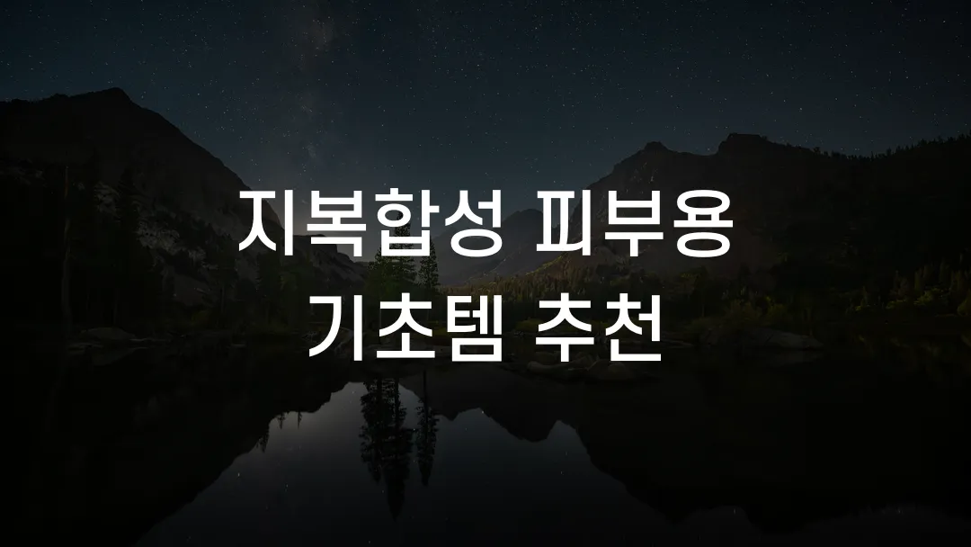 지복합성 피부용 기초템 추천
