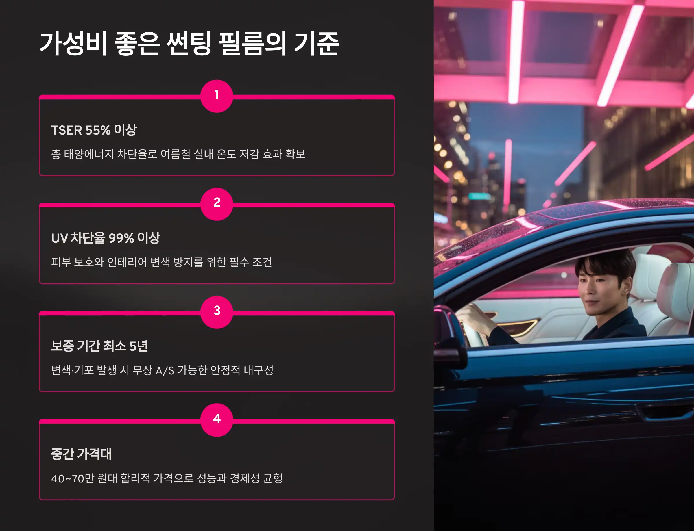 가성비 좋은 썬팅 필름의 기준은?