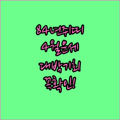 1984년생 쥐띠 2026년 4월 종..