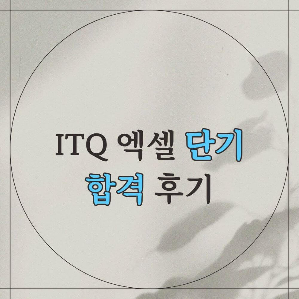 ITQ엑셀합격 후기 및 핵심 요약 정리