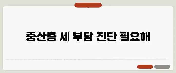 조세와 증세 공약의 정면 충돌, 중산층의 세 부담 체감 비교가 필요하다!