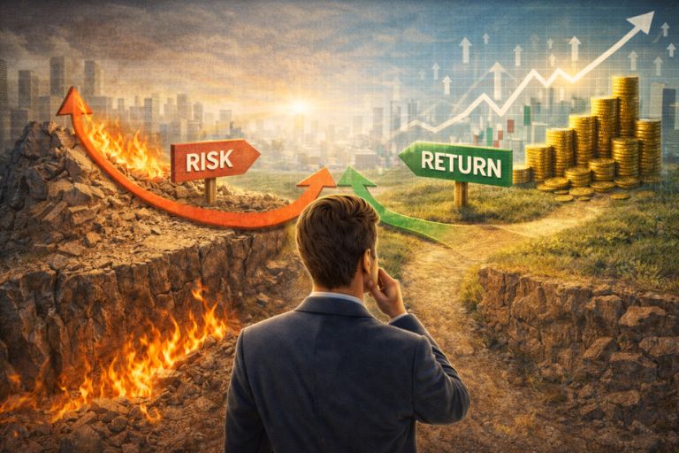 리스크와 수익률의 관계 이해하기 관련 이미지