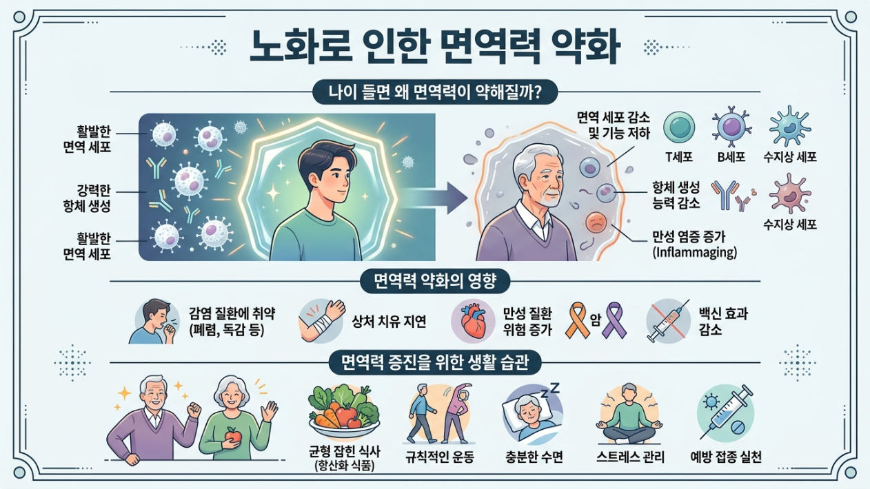 노화로 인한 면력력약화