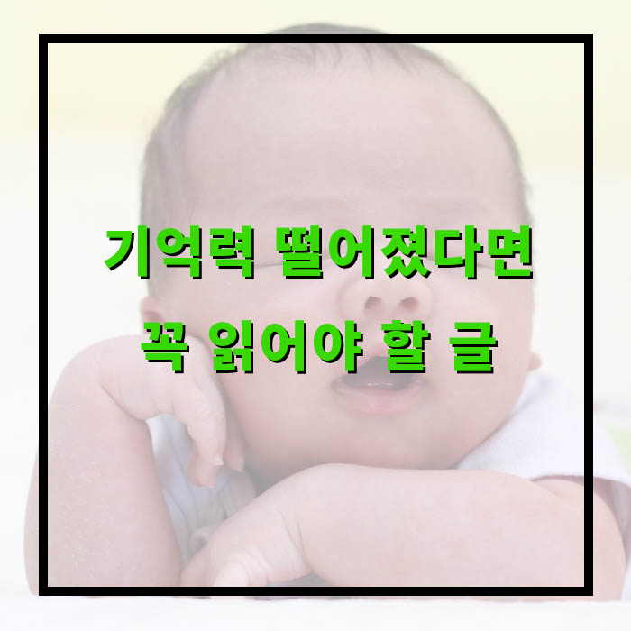 기억력 떨어졌다면 꼭 읽어야 할 글