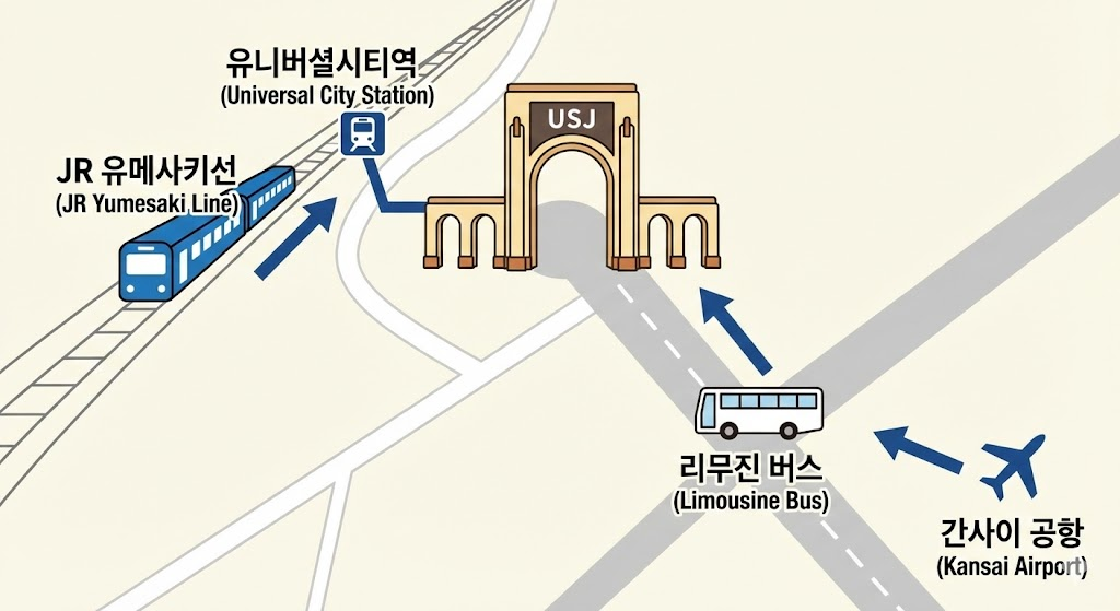 USJ 가는 방법 및 교통편