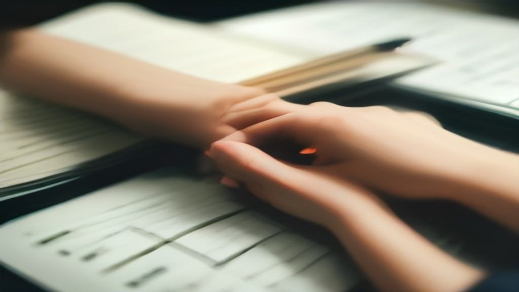 티켓 목록을 확인하며 키보드를 치는 손과 메모지