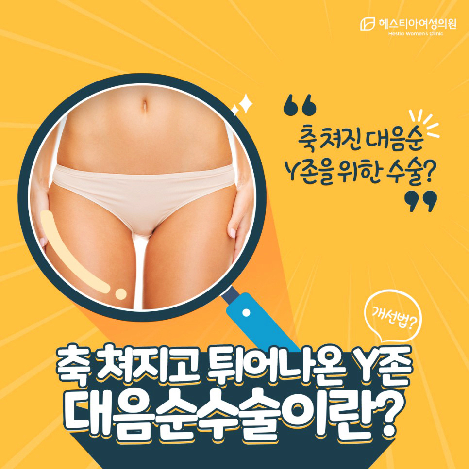 Y존케어 대음순성형수술병원 헤스티아에서! Y존부각 원인 해결 가능합니다!
