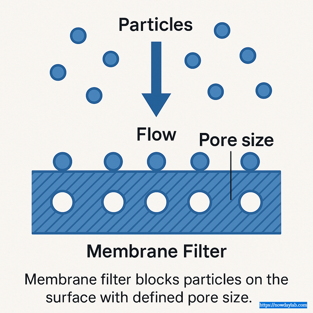 Membrane Filter surface filtration with uniform pore size