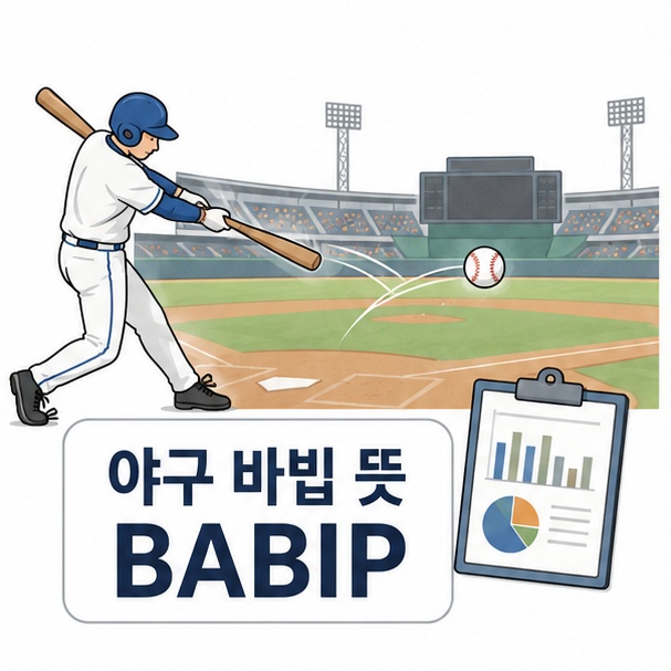 타자가 친 공과 야구 통계표로 표현한 야구 BABIP 뜻 안내 이미지