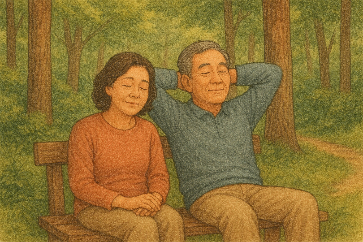 중장년층 자연 휴양림 관련 사진