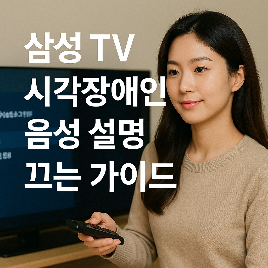 삼성 TV 시각장애인 음성 설명 끄는 가이드
