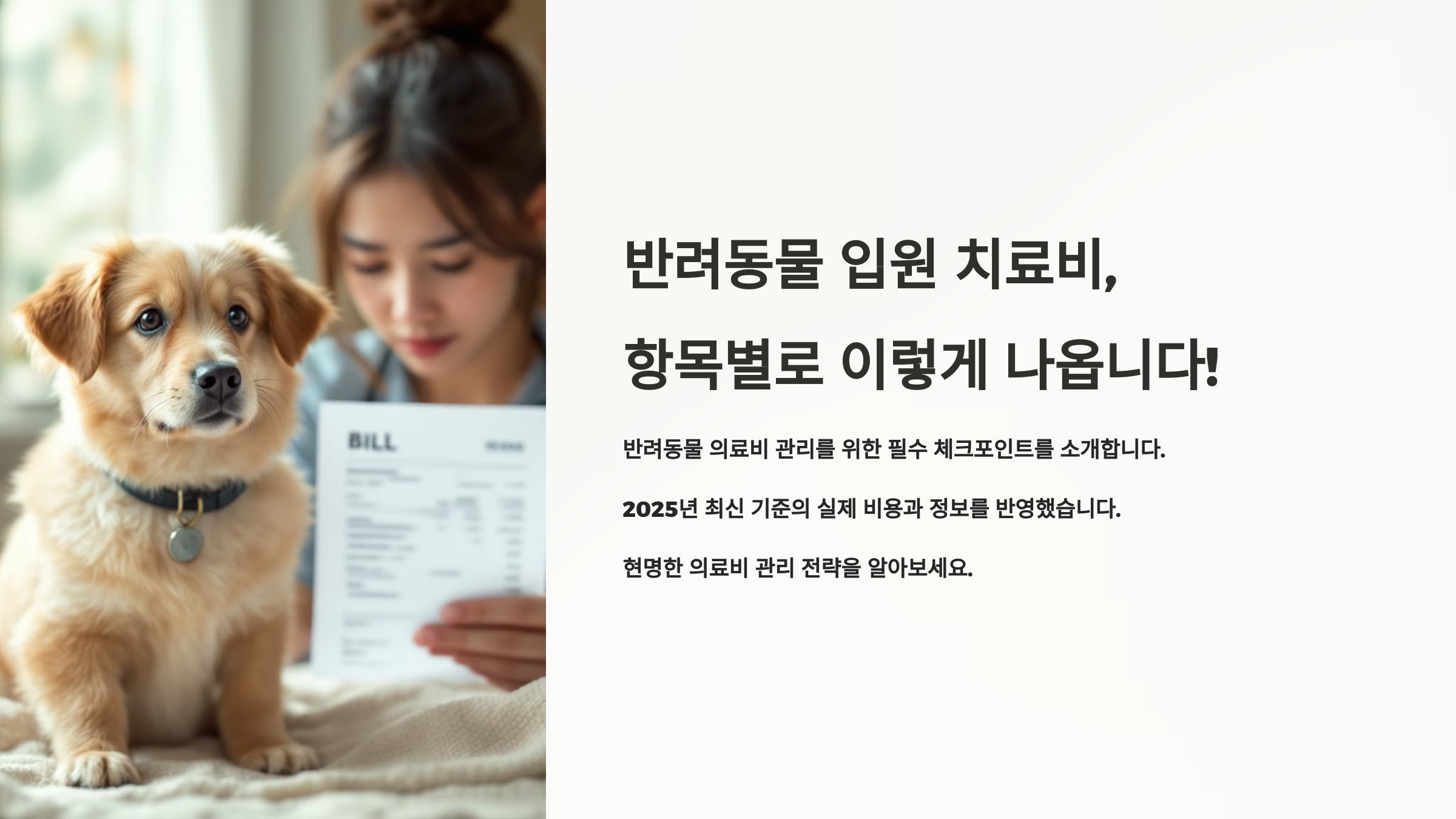 반려동물 입원 치료비, 항목별로 이렇게 나옵니다! 보호자 필수 체크