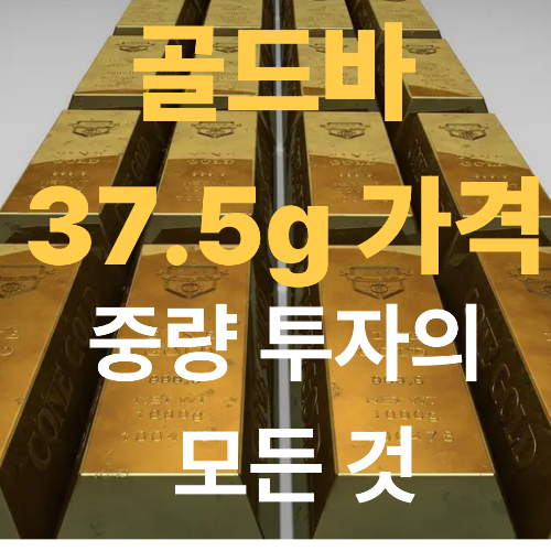 골드바 37.5g 가격과 1kg&middot;10돈 시세 중량 투자의 모든 것