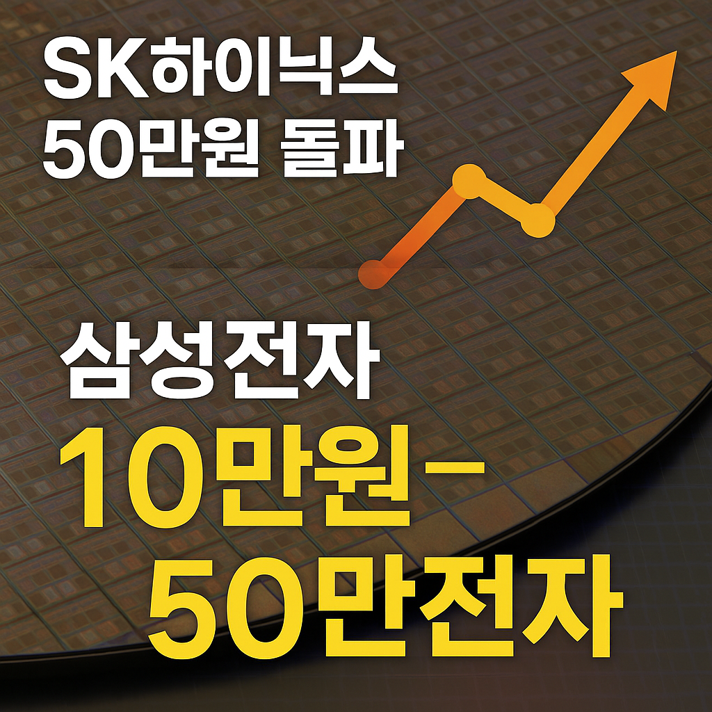 SK하이닉스 50만원 돌파, 삼성전자 10만원 목전