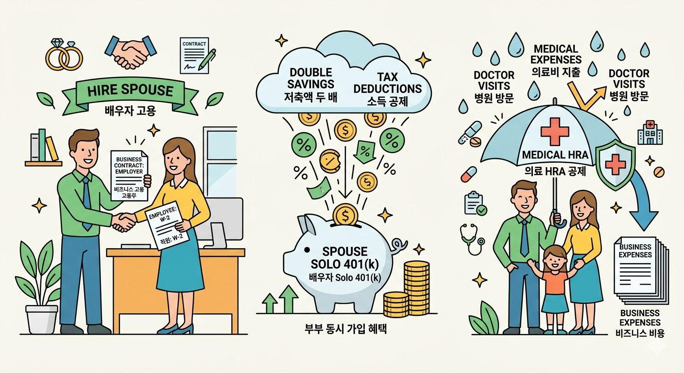 미국 자영업자를 위한 배우자 활용 절세 기술