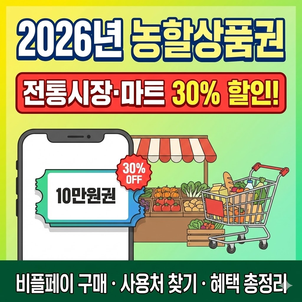 2026년 농할상품권 구매 방법 및 전통시장 30% 할인 혜택 요약