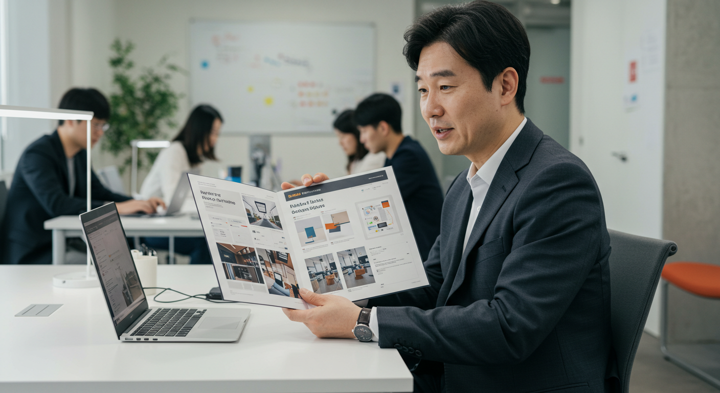 클라이언트와 프로젝트 회의 중인 프리랜서