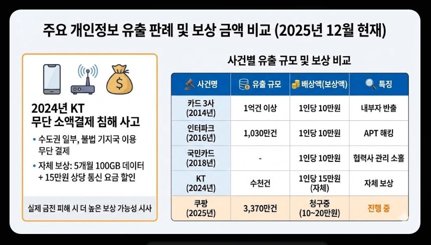 개인정보유출 피해보상금액