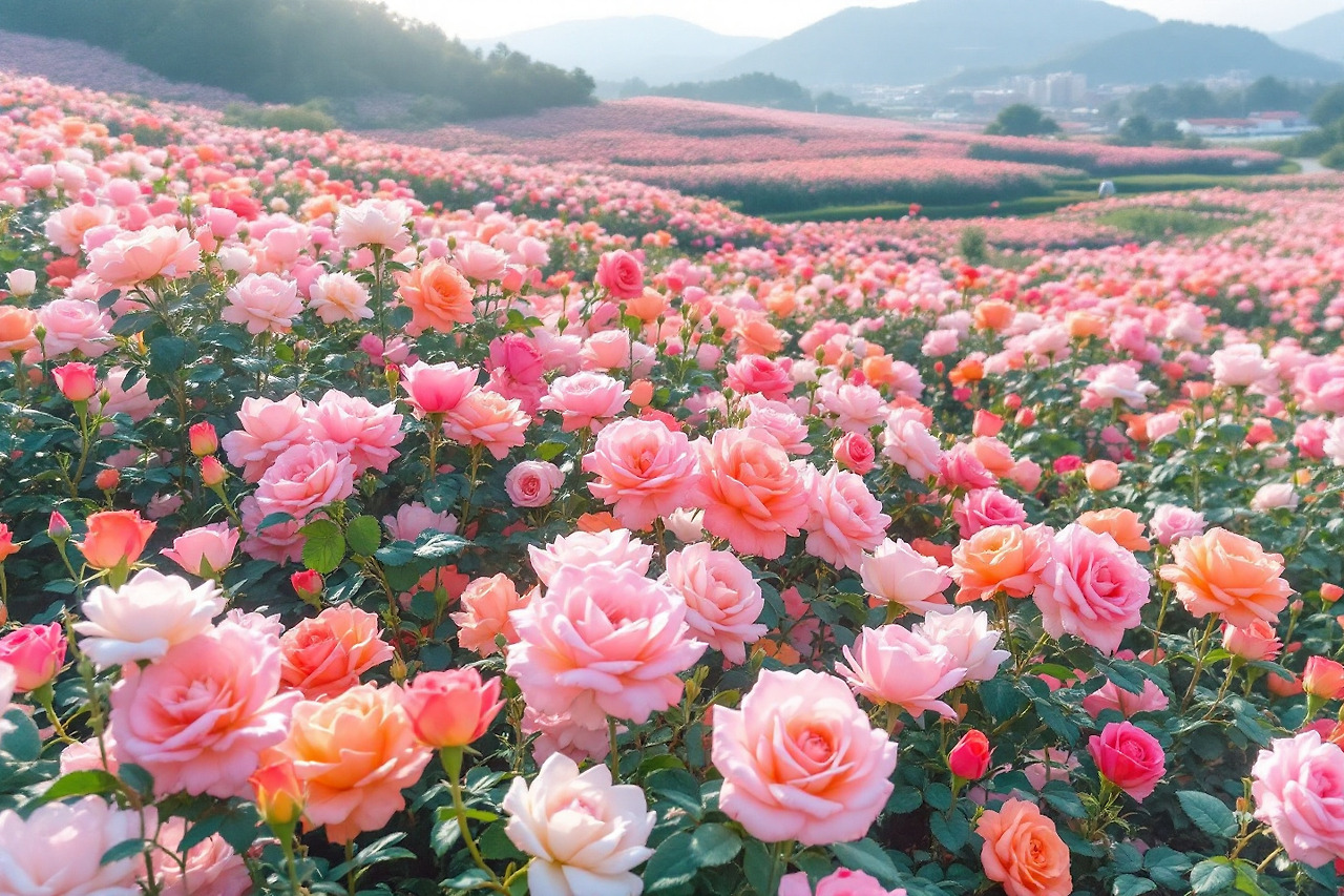 5월의 여왕 장미꽃이 아름답게 피어있는 모습