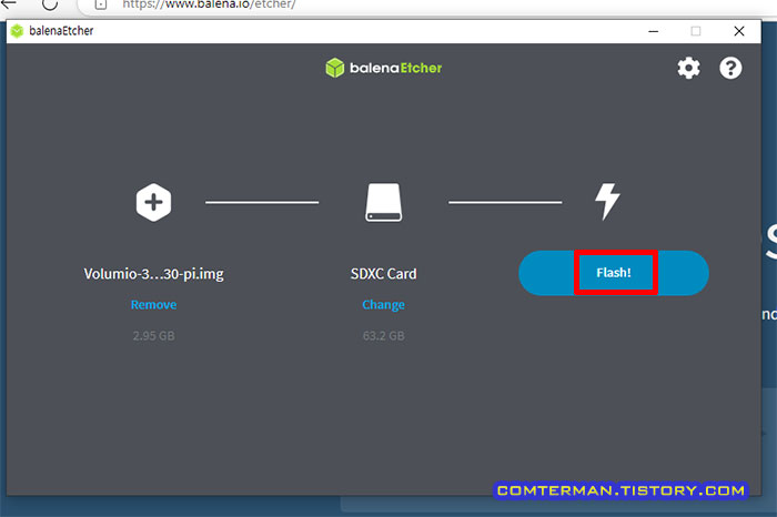 balenaEtcher 이미지 플래싱