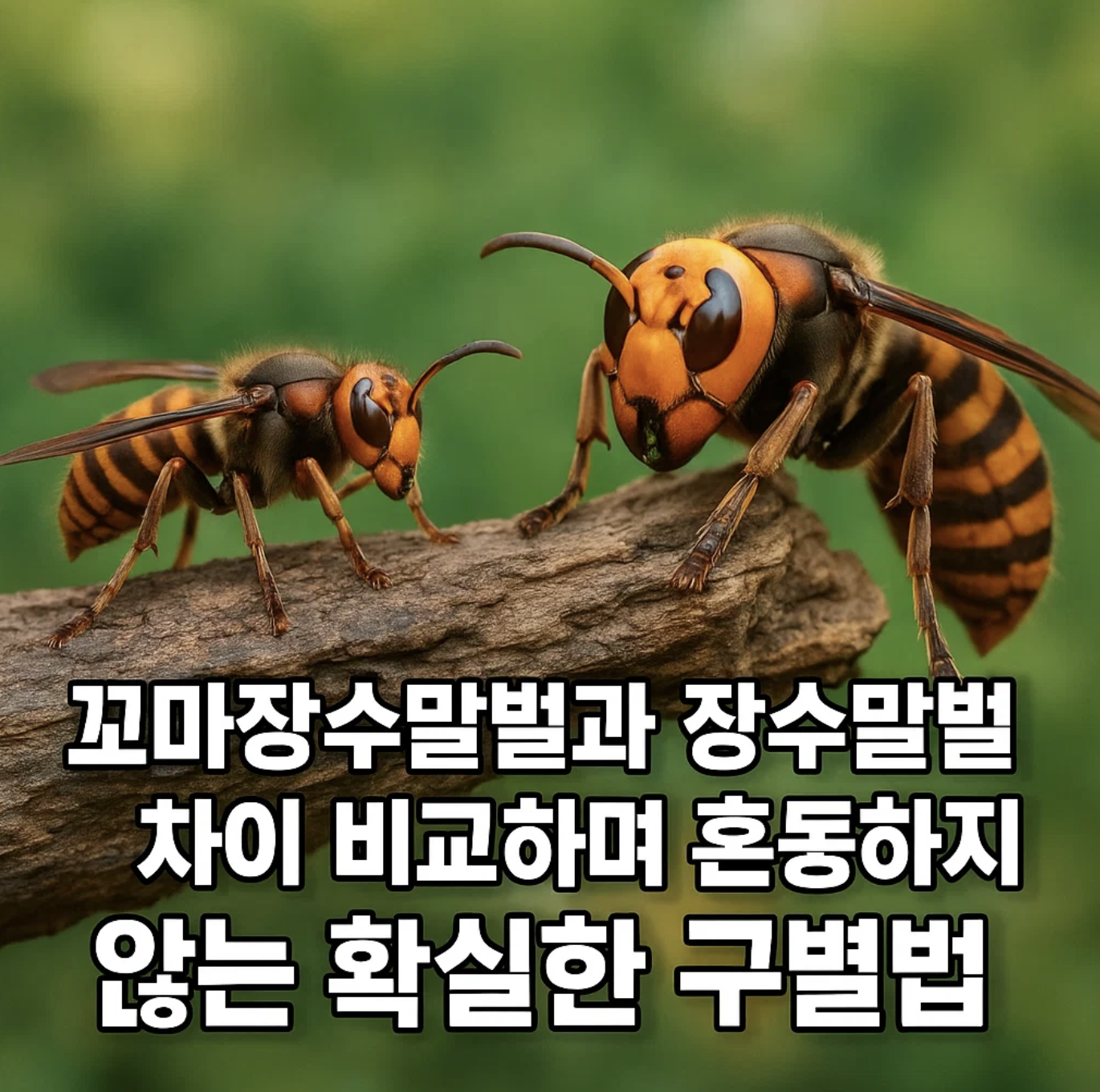 꼬마장수말벌과 장수말벌 차이 비교하며 혼동하지 않는 확실한 구별법