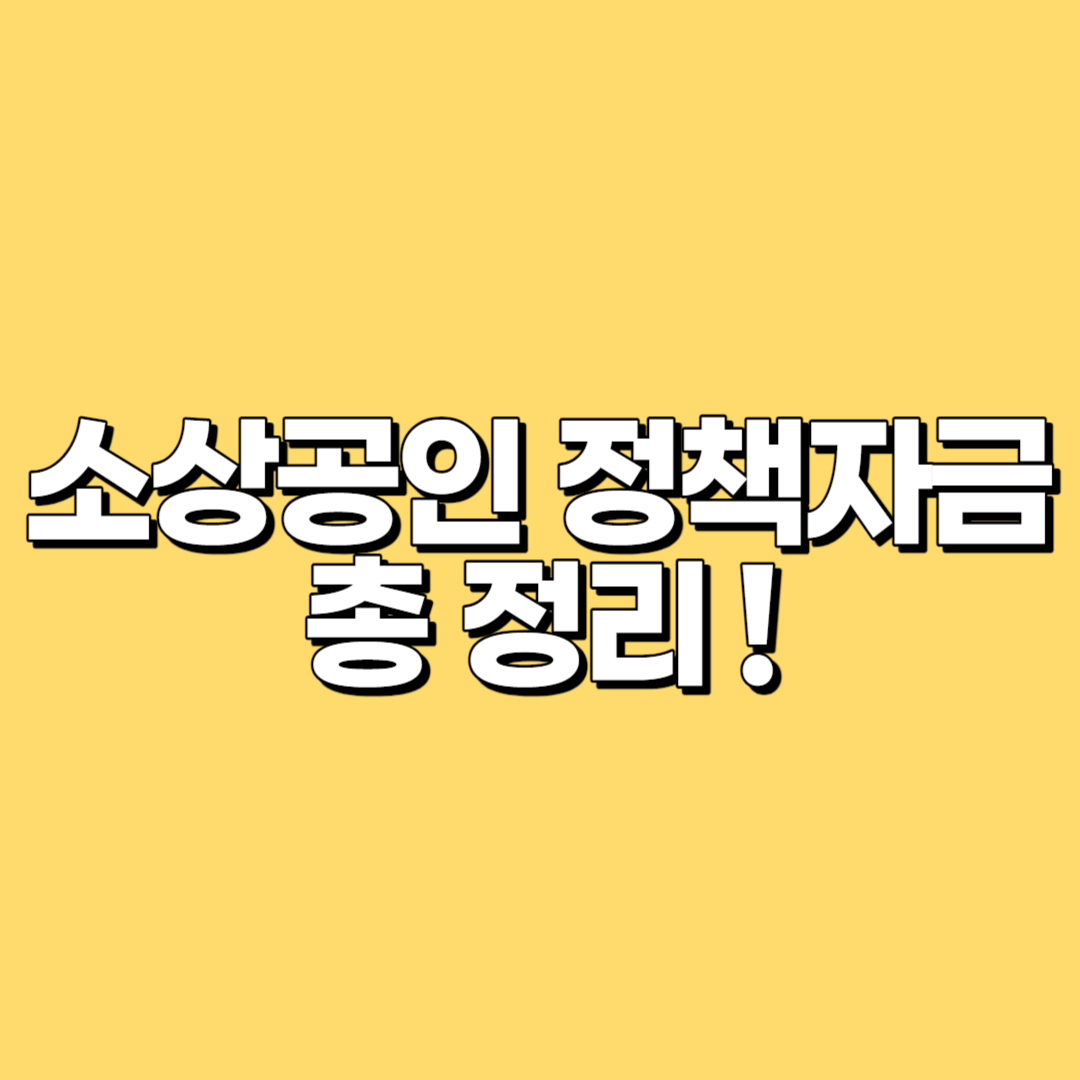 소상공인 정책자금