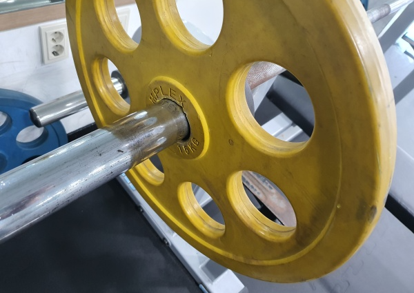 노란색-바벨-원판