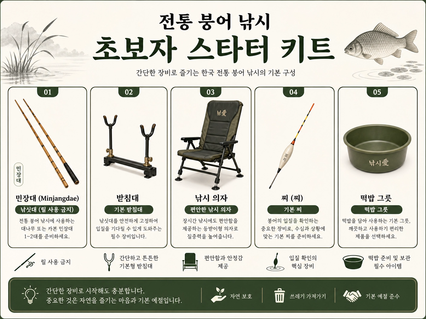 초보자 낚시 스타터 키트