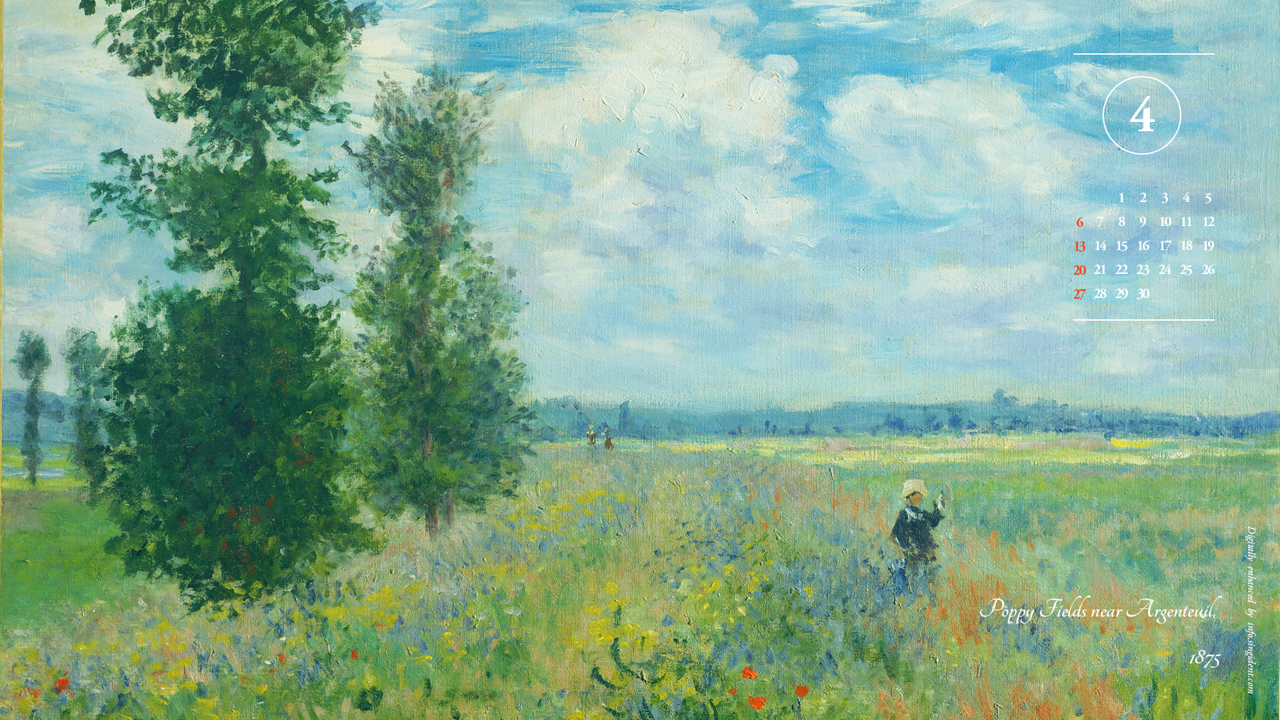 05 아르장퇴유의 양귀비 들판 A - 2025년4월 노트북배경화면