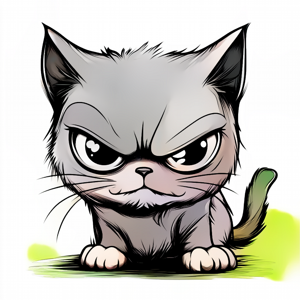 심술난 고양이 채색