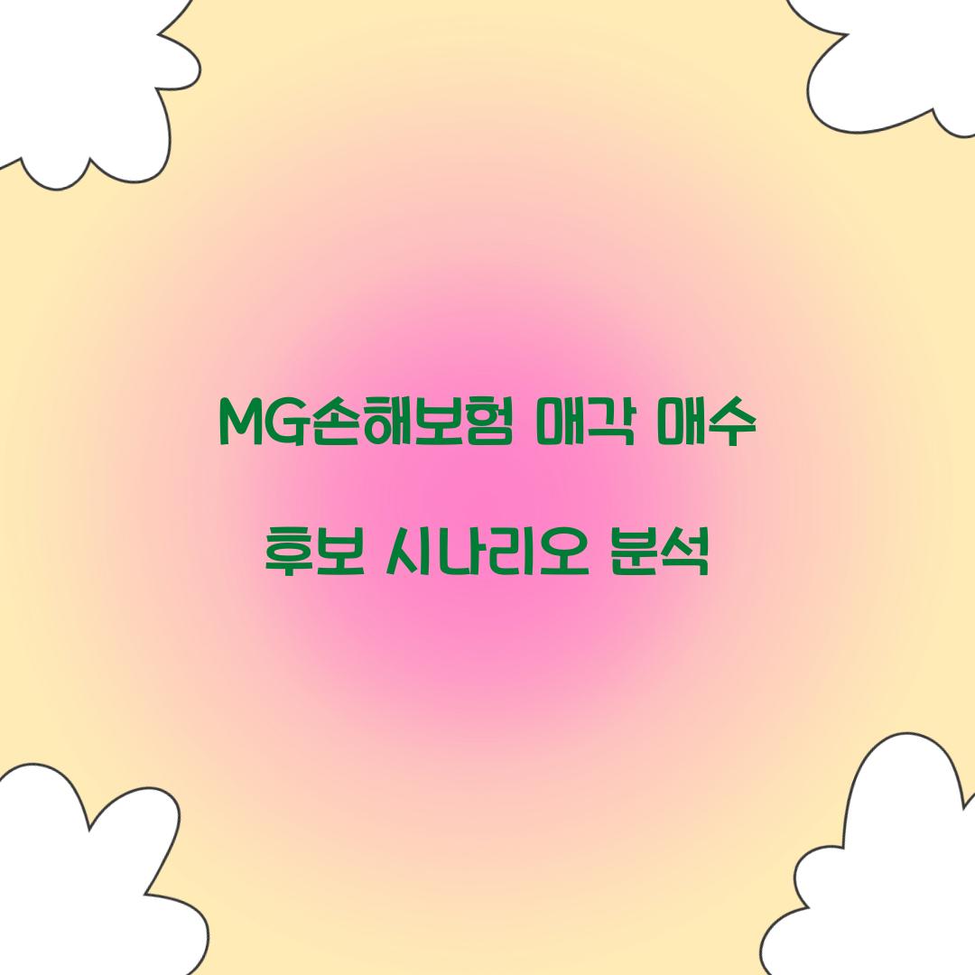 MG손해보험 매각