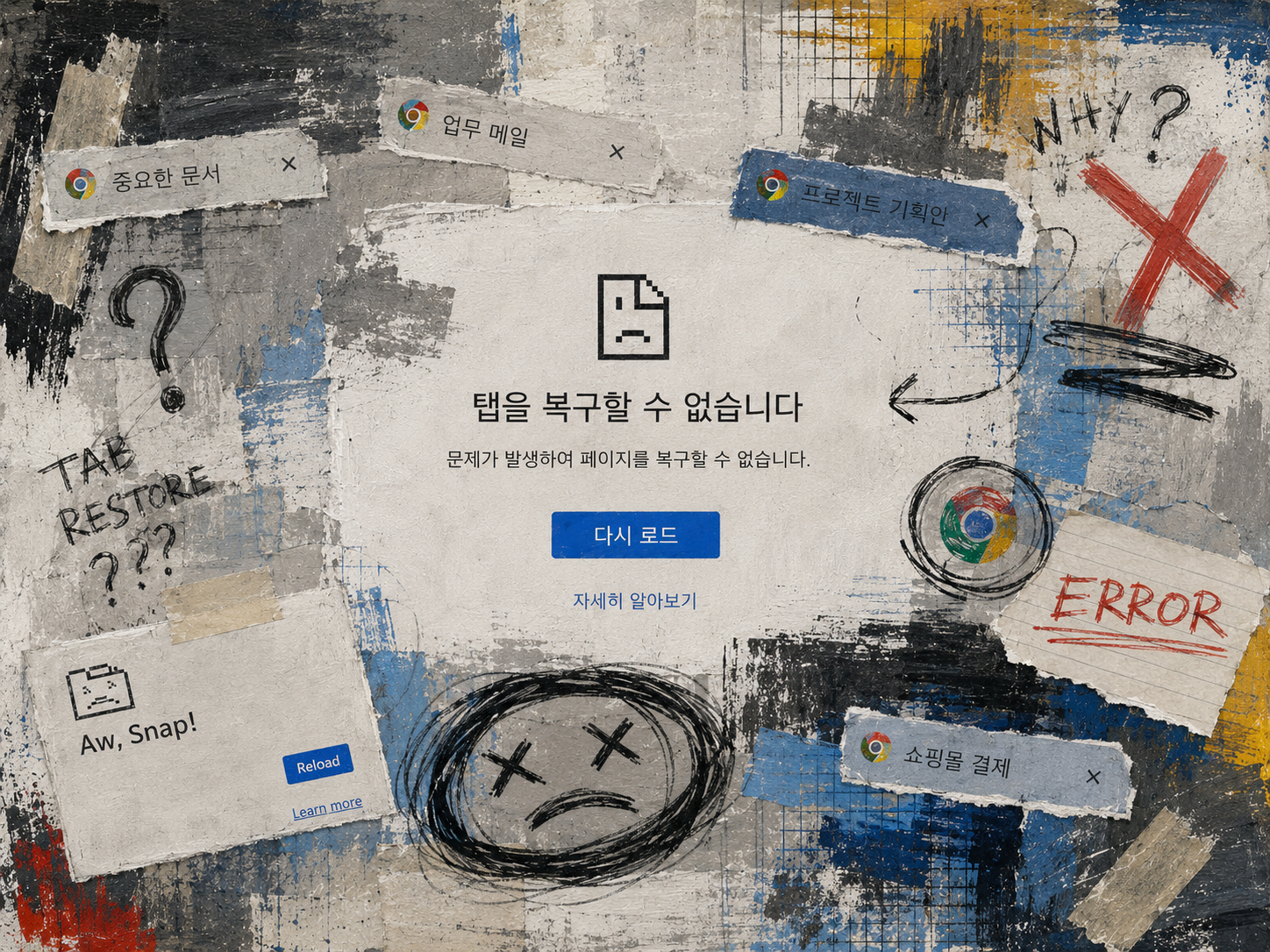 크롬탭복구안됨