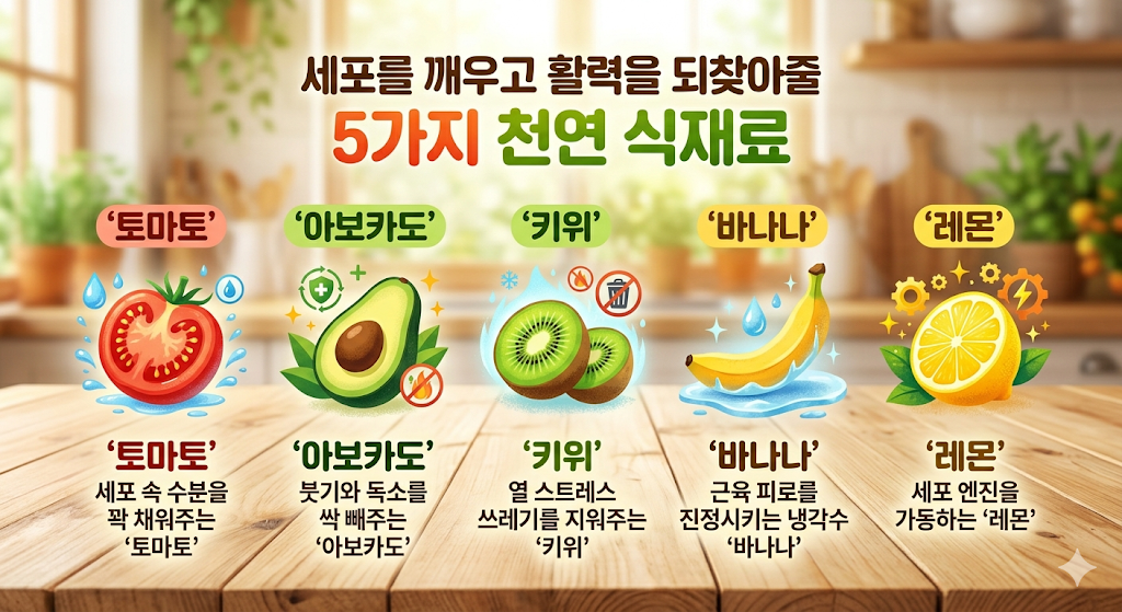 세포를 깨우고 활력을 되찾아줄 5가지 천연 식재료