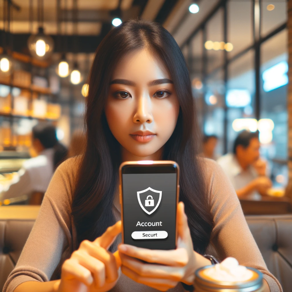 스마트폰으로 금융정보를 확인하는 젊은 여성