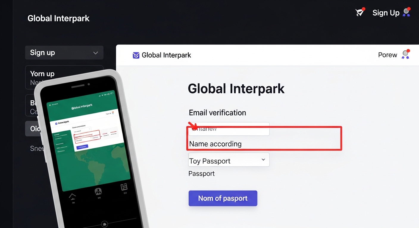 글로벌 인터파크 회원가입 및 이메일 인증 단계 설명