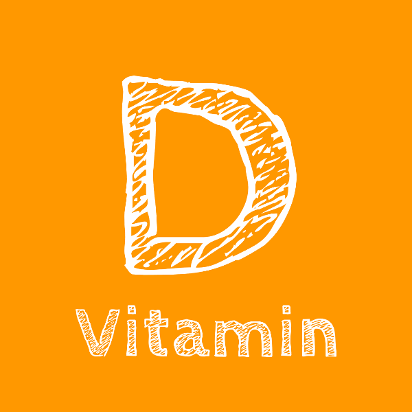 주황색 바탕에 영어 D대문자가 흰색으로 크게 적혀있고
하단에 Vitamin글자가 작게 적힘