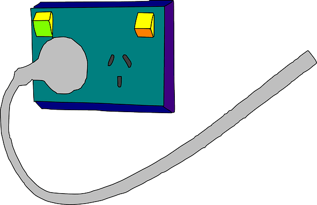 전원선이꽂힌콘센트사진